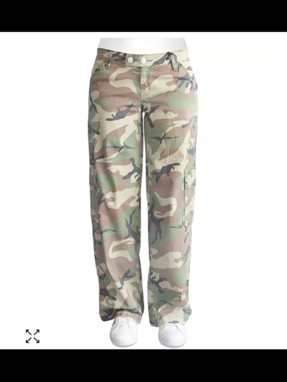 Crave Fame Women's Camo Cargo Pants in Green Tan Brown
